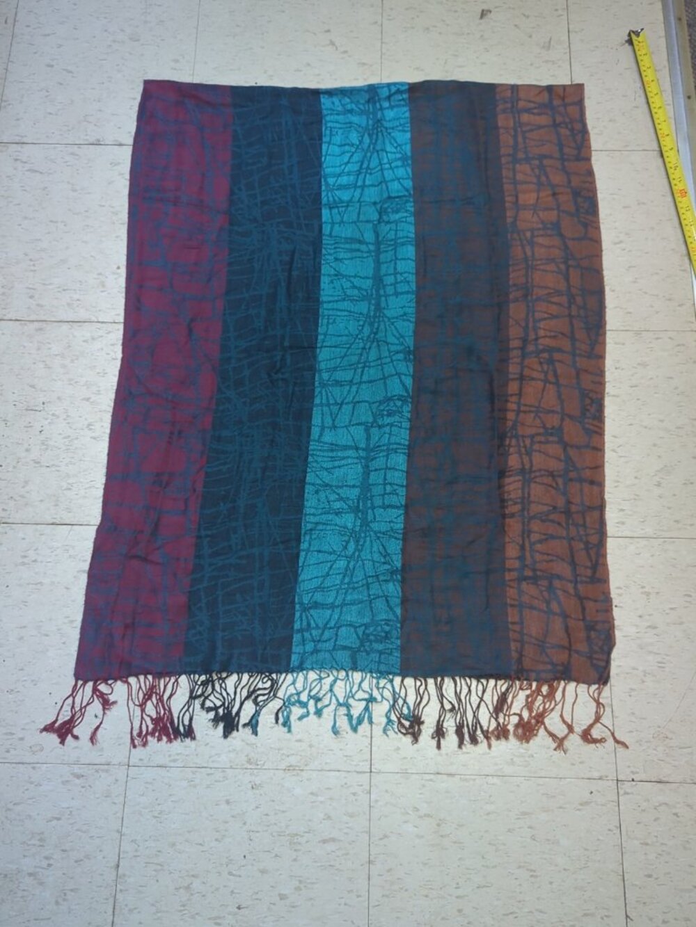 Pashmina Wrap/Scarf -  Multi Color - 74x26 " - 70% Pashmina / 30% Silk - Stripes